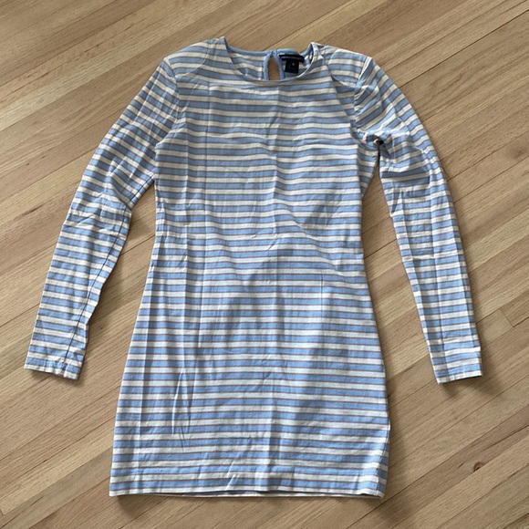 French Connection Baby Blue Striped Mini Dress - Picture 5 of 7